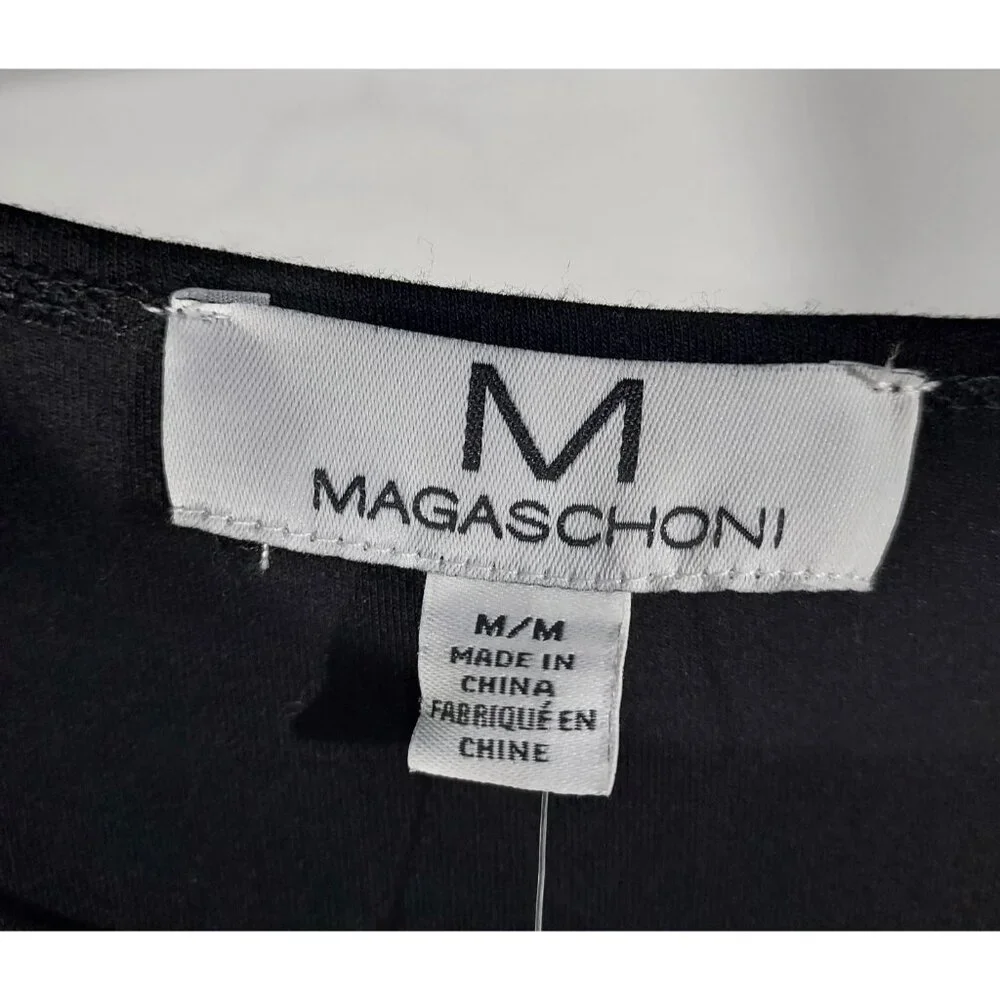 Little Black Dress Magaschoni Collection Scoop Neck Waist Sheath - Picture 4 of 9
